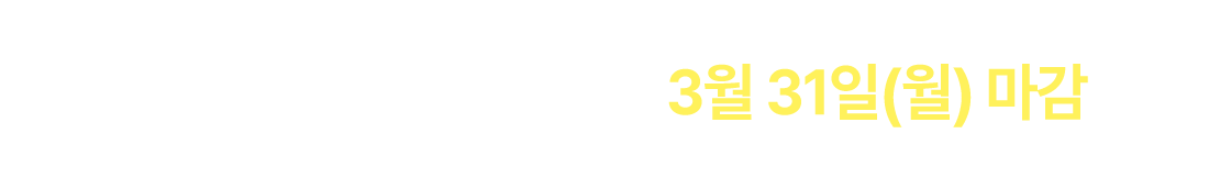 3월 31일까지만!